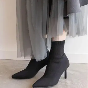 란다 소프트 스트레치 니트 삭스 부츠 블랙 L 사이즈