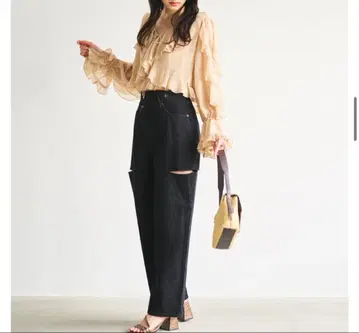 cocodeal 허리 디자인 데님 팬츠