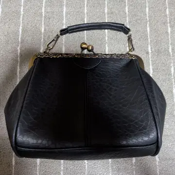 블랙 가마구치 핸드백