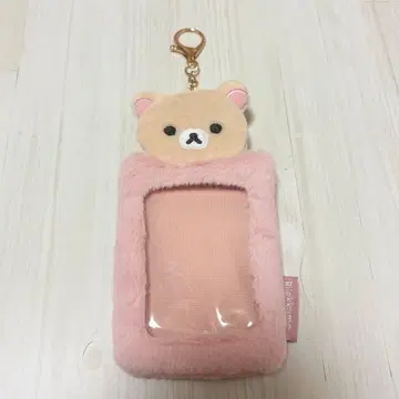 리락쿠마 모후모후 사진 키링 코리락쿠마 트레이딩 카드 케이스 핑크