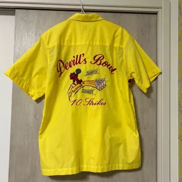 TEN STRIKE 볼링 셔츠 M 데빌 자수