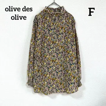 olive des olive 스탠드 카라 꽃무늬 블라우스 미니 꽃무늬