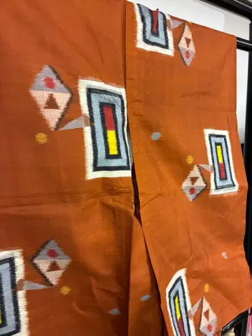 앤티크 명선 단의 기모노 기하학 패턴 레트로