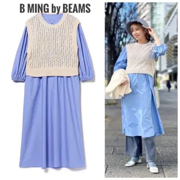 미사용 B:MING by BEAMS 니트 베스트 포함 원피스