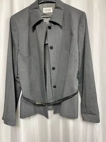 GRADE 그레이 버튼 자켓 허리 벨트 포함 스커트 세트