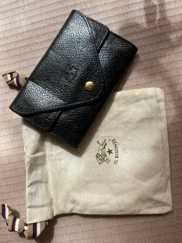 IL BISONTE 블랙 접이식 지갑 수납 가방 포함