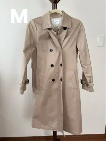 [ 미사용 새상품 ] GLACIER 베이지 더블 브레스트 트렌치코트 M