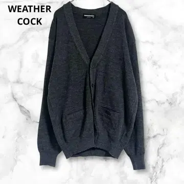 웨더콕 긴팔 가디건 M 겉옷 심플 울 혼방 다크 그레이