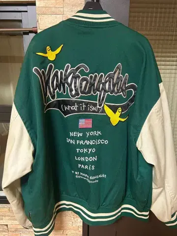 Wankeygals 바시티 자켓 그린