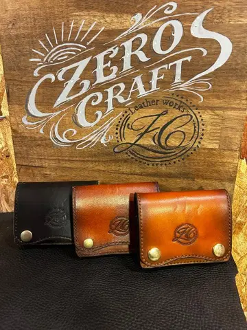 ZERO CRAFT 천연 가죽 미니 지갑 / 핸드메이드