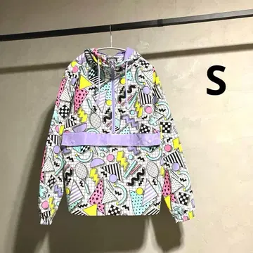 SUPER MASSIVE 아노락 후드티 80s풍 레트로 팝 올 패턴