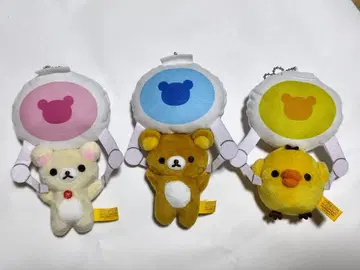 리락쿠마 크레인에 매달리는 부르부르 봉제 인형 3체 세트