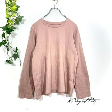 UNIQLO 유니클로 긴팔 크루넥 티셔츠 핑크 XL