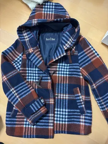 EAST BOY 체크 무늬 더플 코트