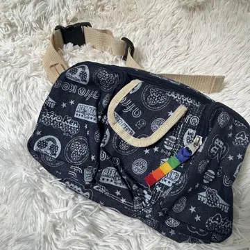 레어 헤이세이 레트로 아프로견 웨스트 파우치 y2k 블랙