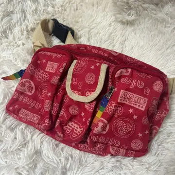 레어 헤이세이 레트로 아프로견 웨스트 파우치 y2k 빨간색