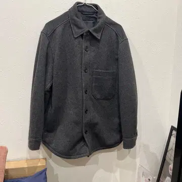 울 혼방 다크 그레이 자켓