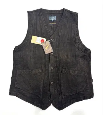 STUDIO D'ARTISAN 아마미 진흙 염색 보로 자카드 베스트