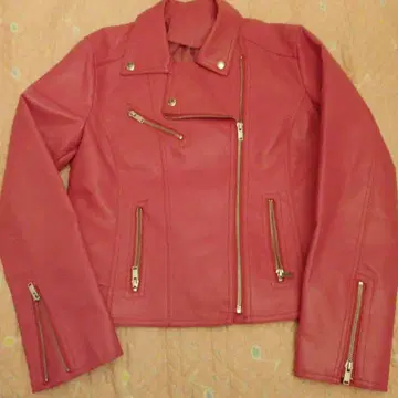 SHEIN 핑크 가죽 싱글 라이더 자켓