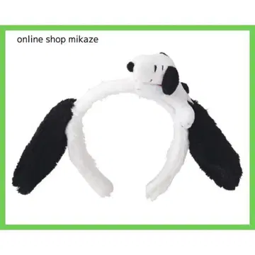 강아지 귀 머리띠 (화이트 블랙 그레이)