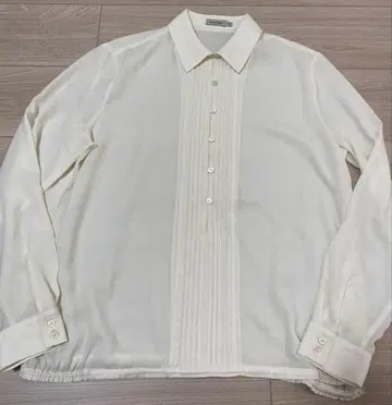 Henry Cotton's 시어 플리츠 오버 블라우스 아이보리 42