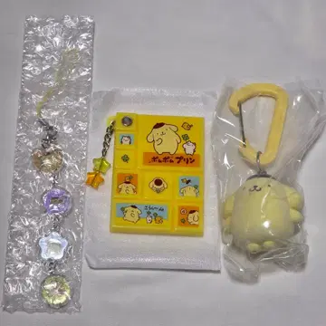 폼폼푸딩 미니 거울 오하지키 씰풍 카라비너