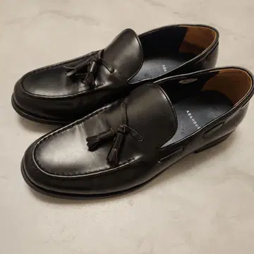 ABAHOUSE 블랙 태슬 로퍼 가죽