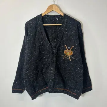 90s 빈티지 니트 가디건 다크 그레이 스키 가디건