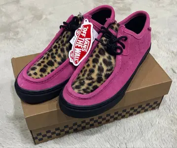 미사용 새상품 VANS 핑크 스웨이드 스니커즈 레오파드 무늬