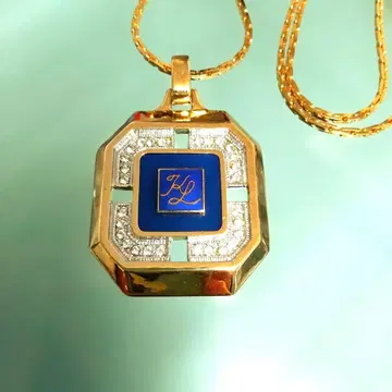 빈티지 목걸이 Karl Lagerfeld 로고 큐빅