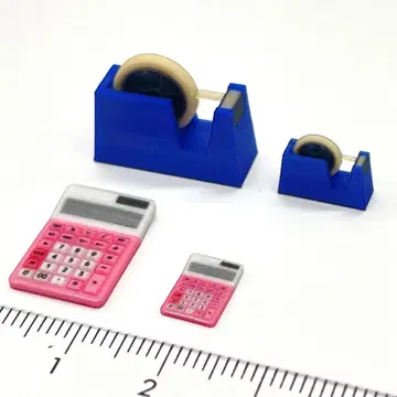 미니어처 계산기 테이프 커터 문구 피규어에 1/64보다 큼