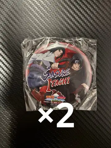 NARUTO 후지큐 하이랜드 사스케 이타치 캔뱃지 2개 세트