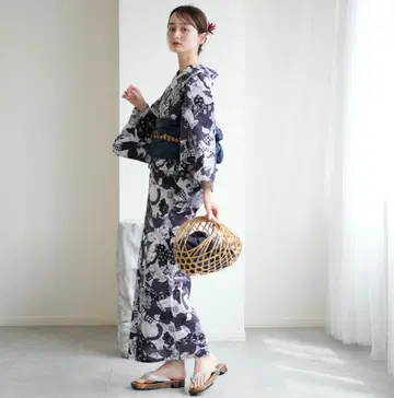 새상품 미사용 utatane 유카타 오비 일본 나막신 세트 환상희곡