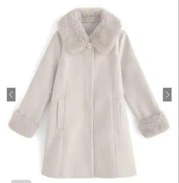 GRL 펄 브로치 부착 퍼 플레어 코트 [ze786]