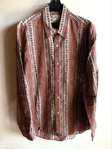 빈티지 셔츠 블라우스 화려한 구제 의류 에스닉 페이즐리 쇼와 레트로 1