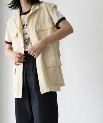 [새상품급] RED CHOP WORKS 밀리터리 베스트 크림