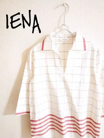 D222168 이에나 체크 보더 스키퍼 셔츠