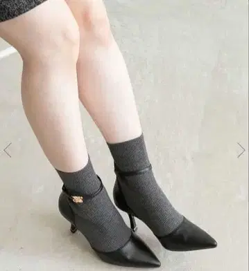 RANDA 골드 파츠 니트 도킹 부츠 다크 그레이 M 사이즈