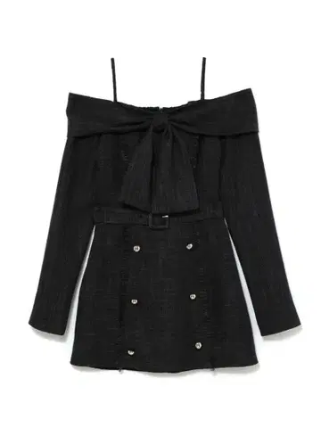 bubbles 오프숄더 트위드 원피스