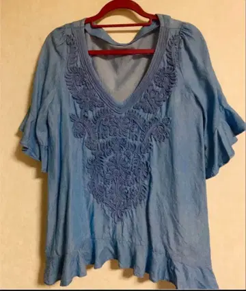 그레이스 콘티넨탈 데님 자수 블라우스 검색 스나이델, 치코