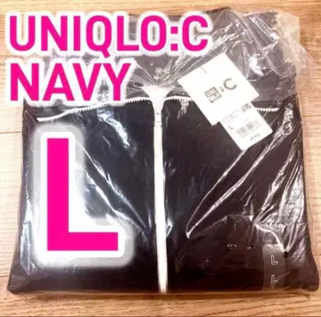 새상품 UNIQLOC 유니클로C 밀라노 리브 풀 집업 가디건 네이비 L