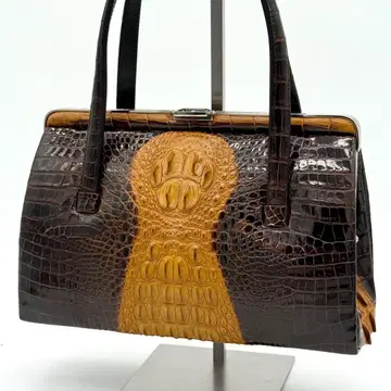 [새상품급] 악어 엠보싱 핸드백 관혼상제 포멀 빈티지 브라운