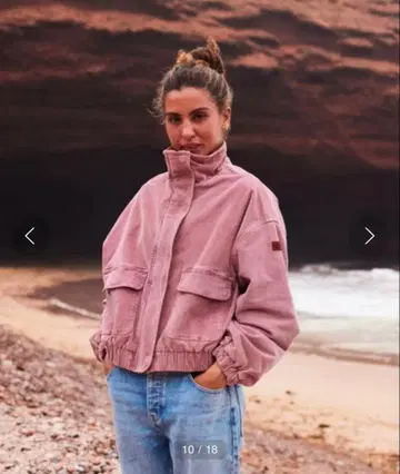 ROXY 핑크 코듀로이 자켓