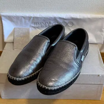 지미추 브래드 러그레인 가죽 에스파드리유 슬립온