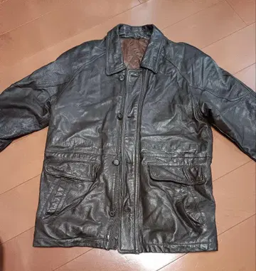 INIZIO 램 가죽 코트 브라운 M