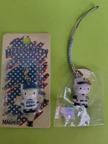 지역 한정 키티 헬로키티 지퍼 마스코트 & 스트랩 야구 2종 세트