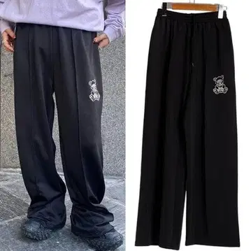 새상품급 캔디스트리퍼 자수 저리 팬츠 블랙 Candystripper