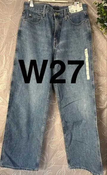 유니클로 UNIQLO JEANS 배기진 와이드 스트레이트 청바지 27