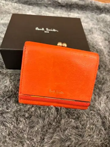 Paul Smith 가마구치 3단 폴더형 지갑 빨간색 오렌지