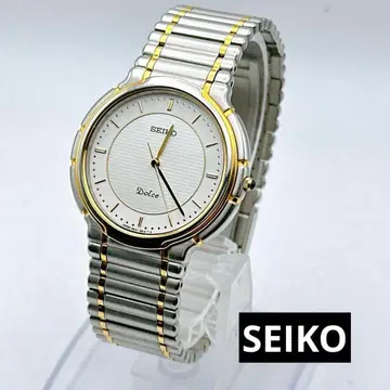 세이코 돌체 SEIKO 남성용 손목시계 실버/골드 화이트 다이얼 레어